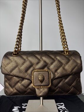Kurt Geiger Quilted Metallic Dotted Shoulder Crossbody Bag